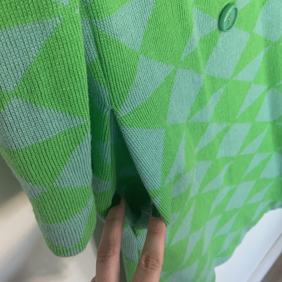 Vintage Geometric Abstract Double Breasted Sweater Coat - Picture 6 of 15